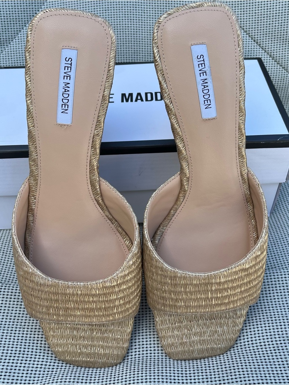 Steve Madden Gold Raffia Sandal
